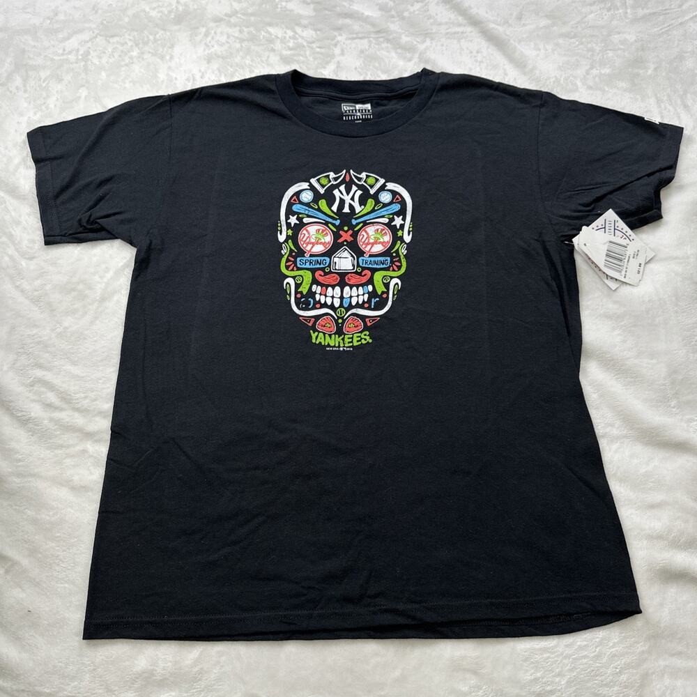 New York Yankees Spring Training‎ Shirt New Era Black Skull Youth Size Med 10/12
